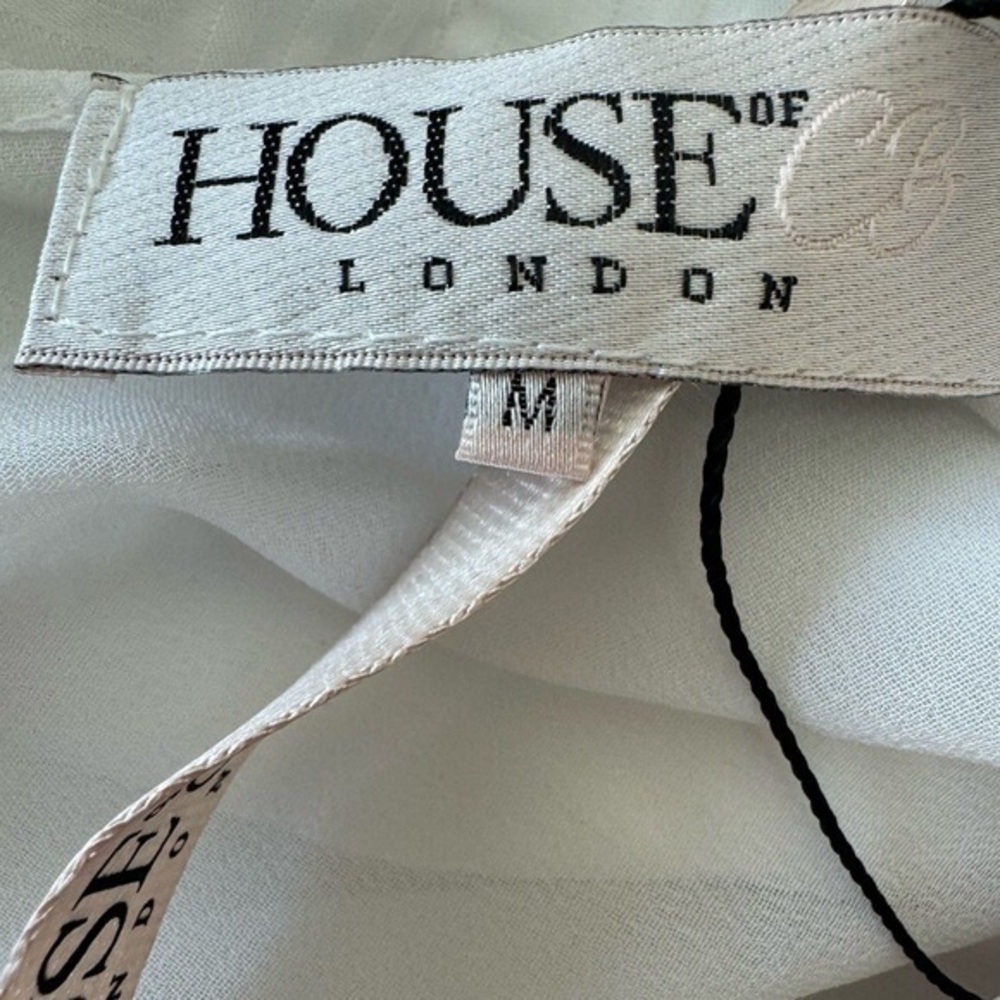 Vintage House of CB London White Sheer Maxi Swim Cover Up Duster Kimono Medium